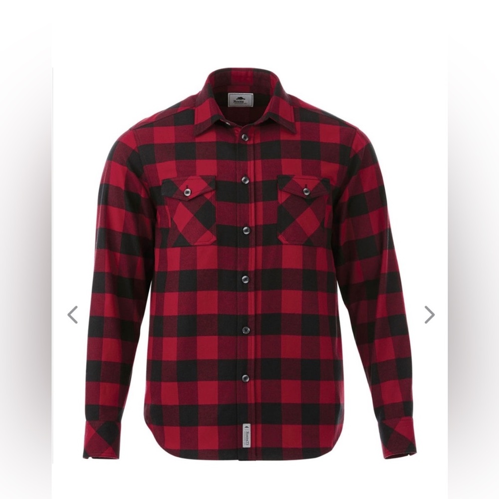 ROOTS CANADA - red plaid button down shirt
